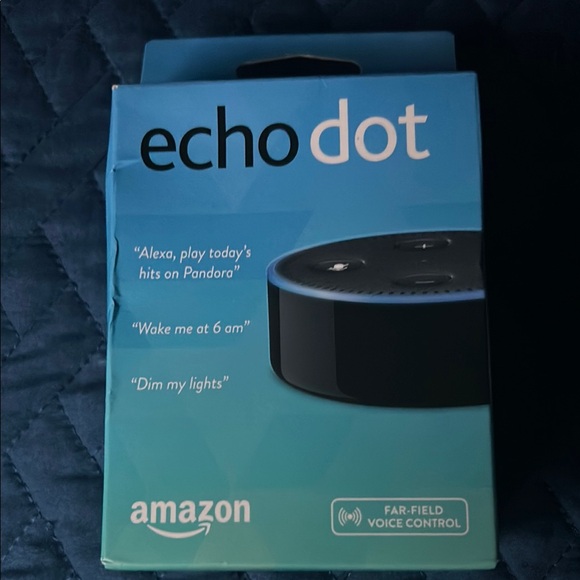 Amazon Echo Dot Voice-Controlled Speaker in Black and Blue - Picture 1 of 1